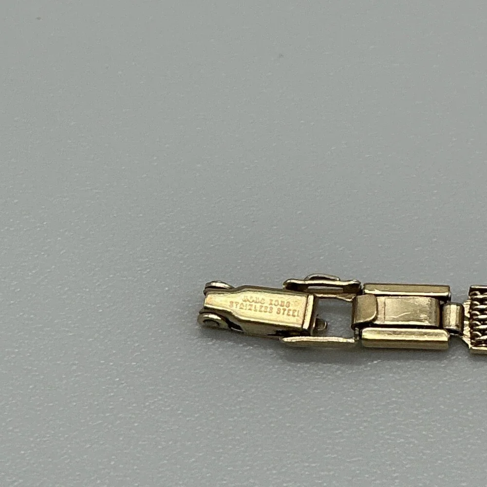 Vintage Caravelle Womens Watch 14mm Champagne Gold Tone Bracelet Diamond Manual